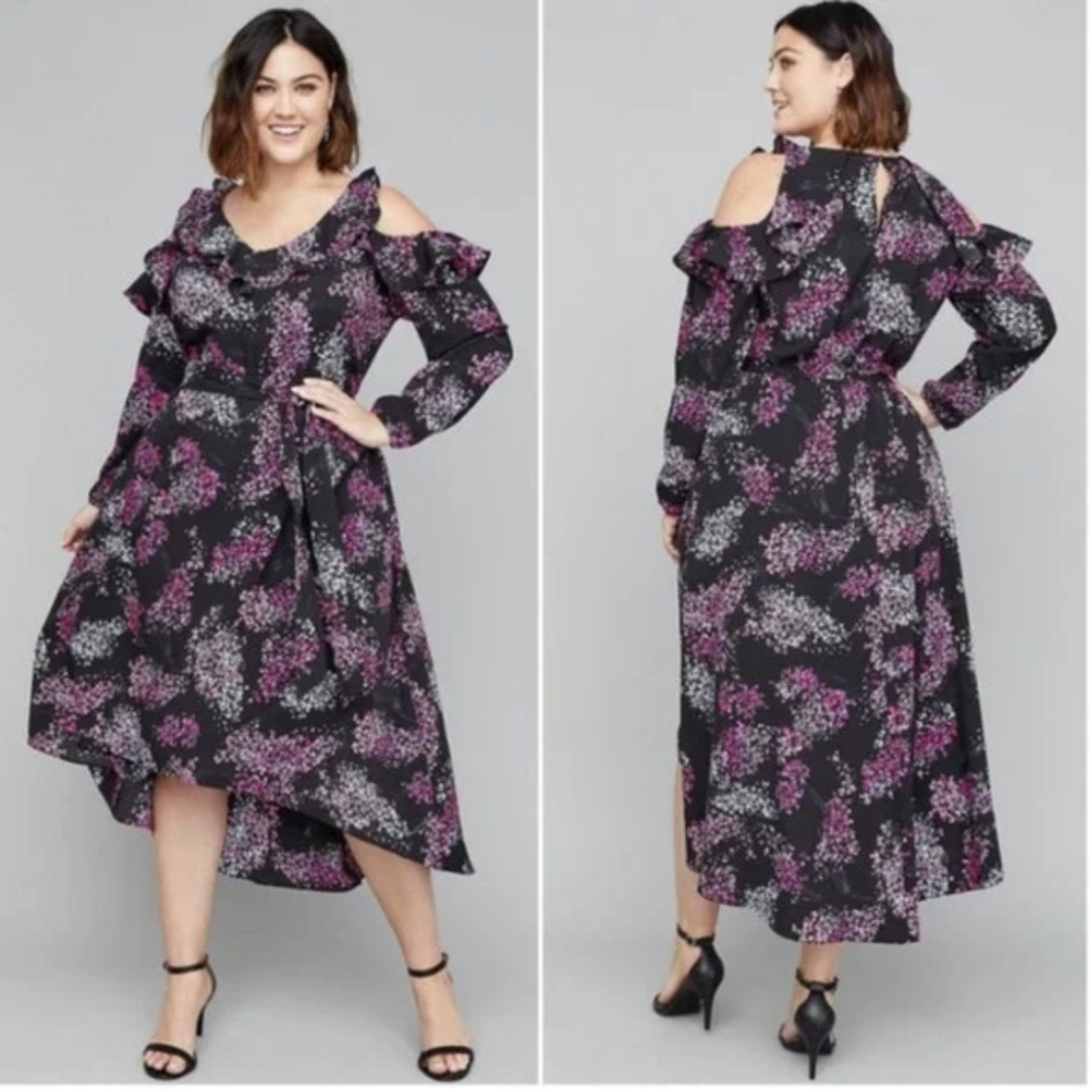Lanebryant Floral Cold Shoulder Dress 24
